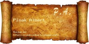 Pisak Albert névjegykártya